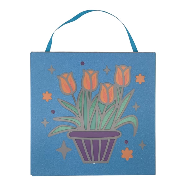 Tulip Flower Pot Hanging Wall Art