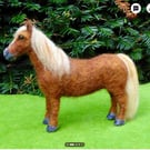 Needle Felted Chestnut Shetland Pony