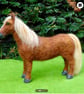Needle Felted Chestnut Shetland Pony