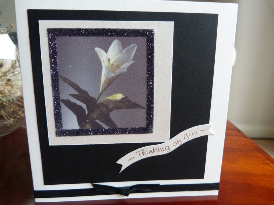 White Lily Sympathy Card