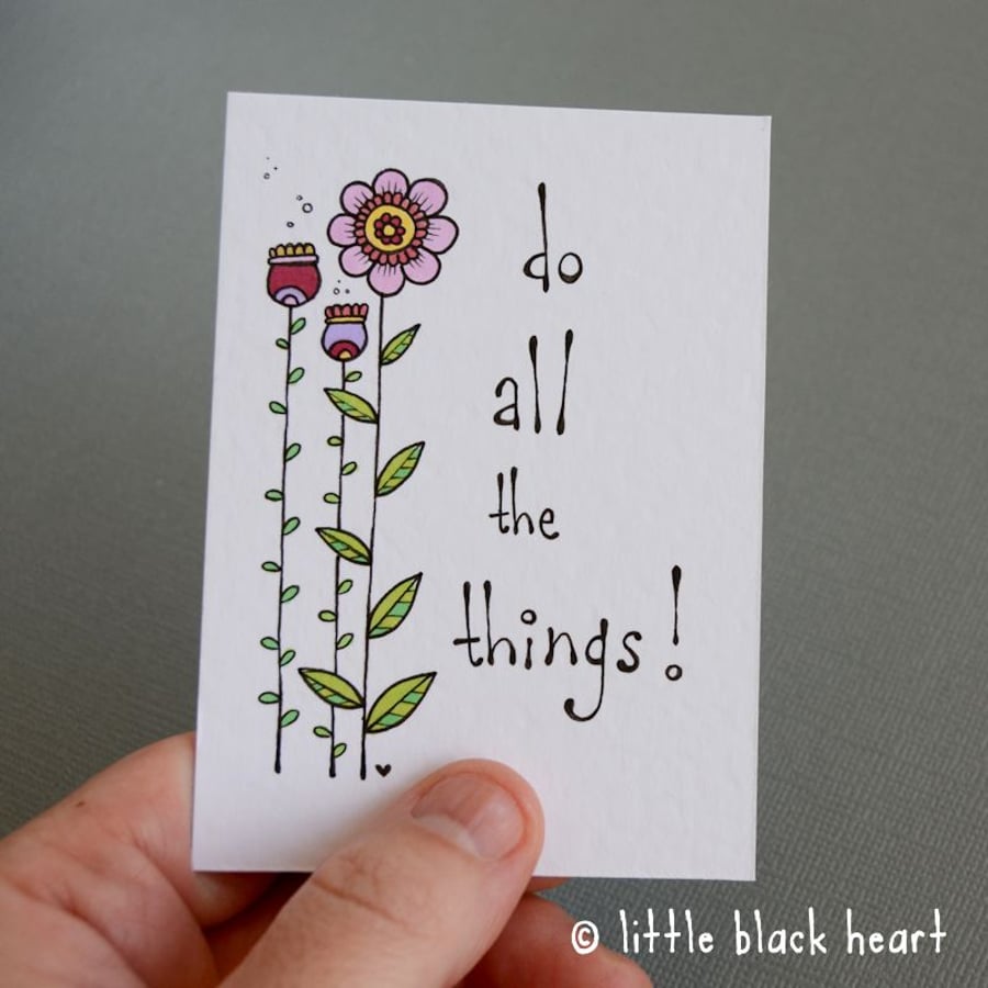 do all the things - original aceo
