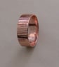 Hammered Copper Ring, Handmade, size P  - Image 1