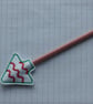embroidered christmas tree pencil topper complete with pencil - Image 3