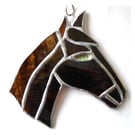 Horse Suncatcher Stained Glass Horsehead Brown 