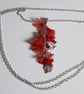 Red & Silver Lucite Flower Necklace - Image 3