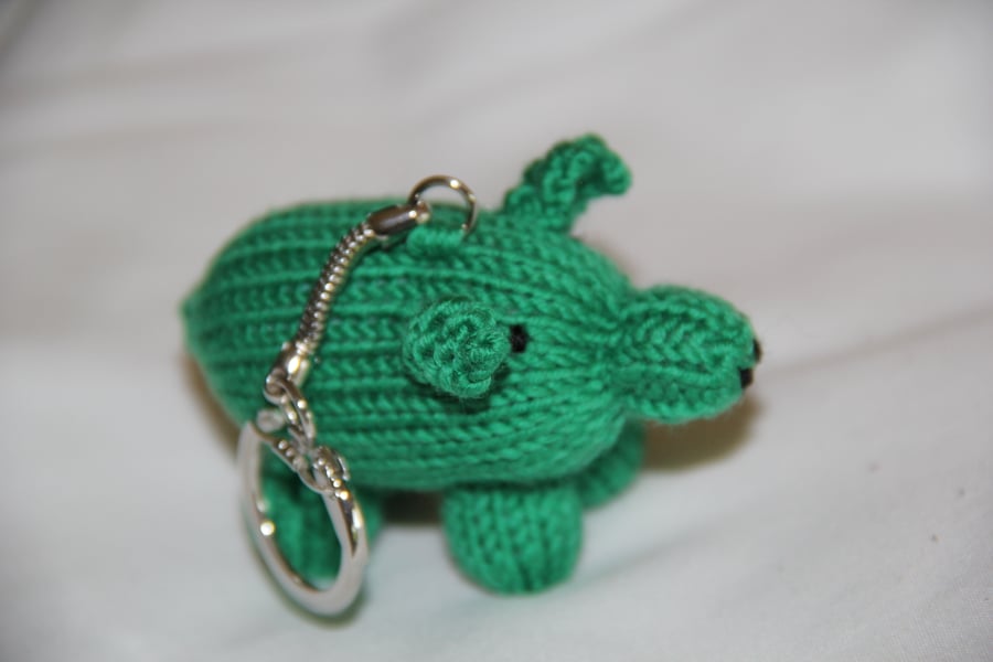 Little Green Piggy Key Ring