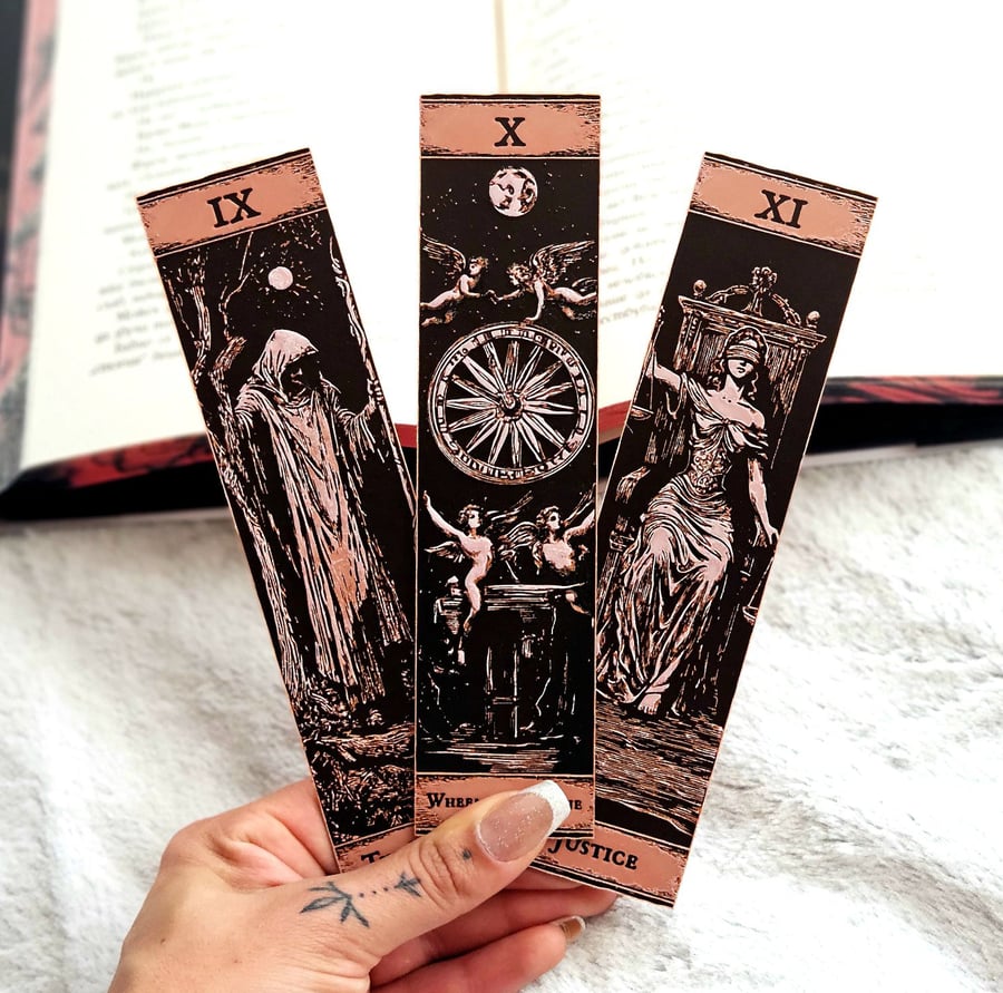 Tarot Bookmarks Set 4 - The Hermit, Wheel of Fo... - Folksy