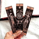 Gothic Tarot Bookmarks Set 4 - The Hermit, Wheel of Fortune & Justice