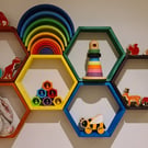Rainbow Hexagon Shelves - Set of 6