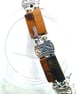 Handmade Beaded Leather Picasso Jasper Gate Bracelet  - Image 8