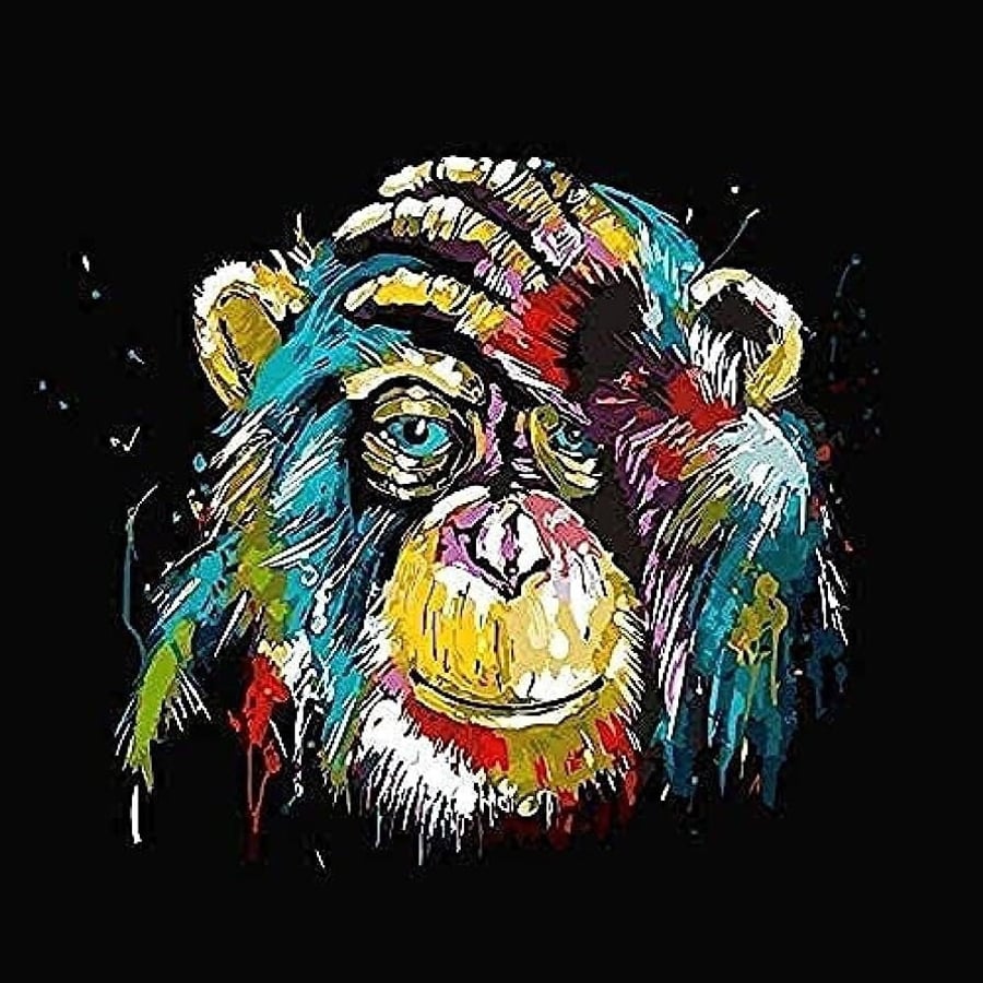 5D DIY Monkey Diamond Painting Art Painting for Adults & Kids 40 x 30cm, Round C