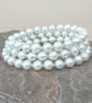 White Faux Pearl and Seed Bead Memory Wire Bracelet, B31 - Image 1
