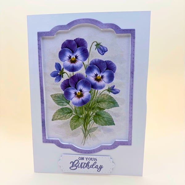 Violet Birthday Card - February Birth Flower