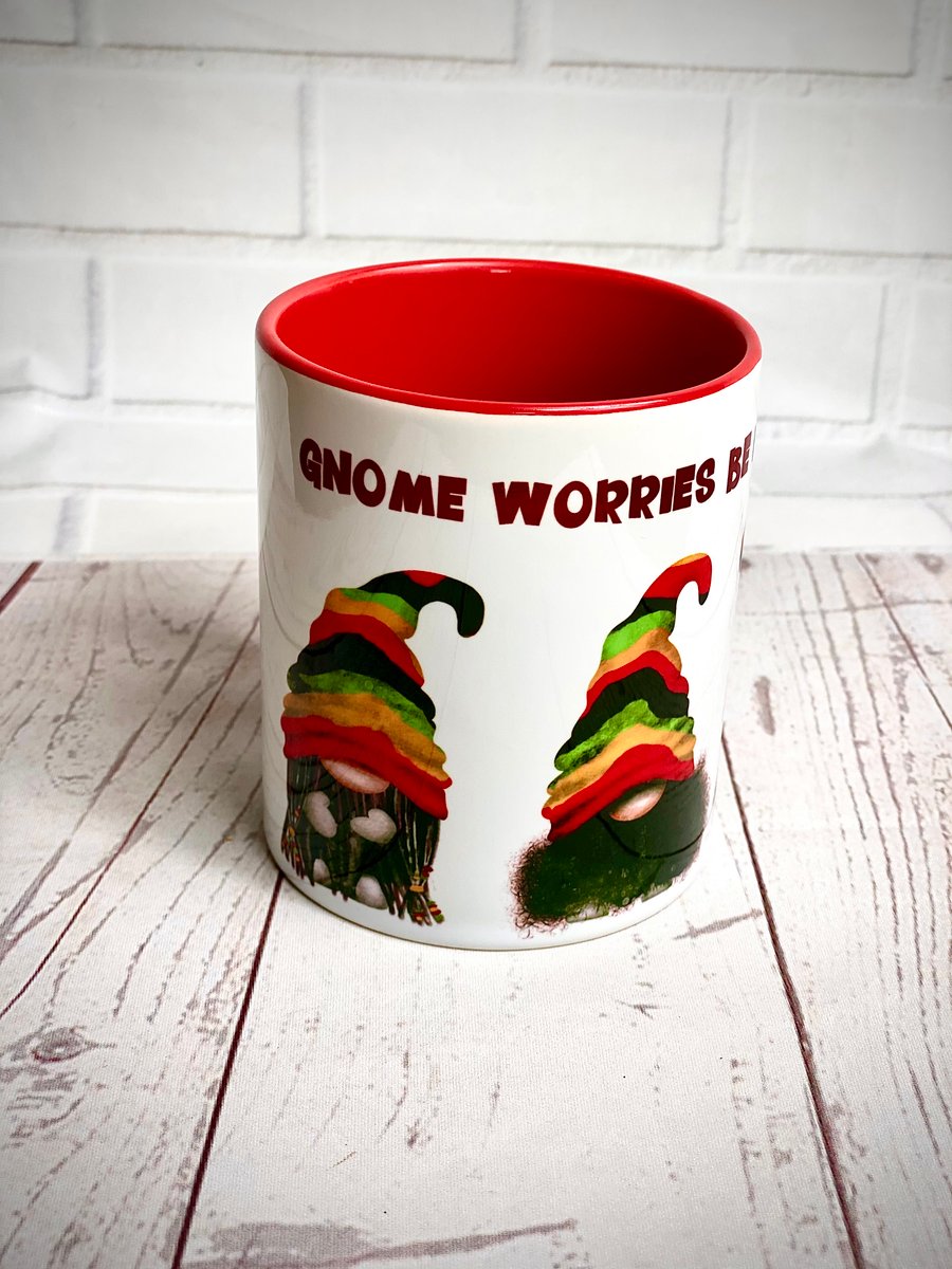 Gnome Worries Be Happy Gnome Mug 