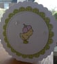 Round Easter Card - Chick with Petal Hat - Image 4