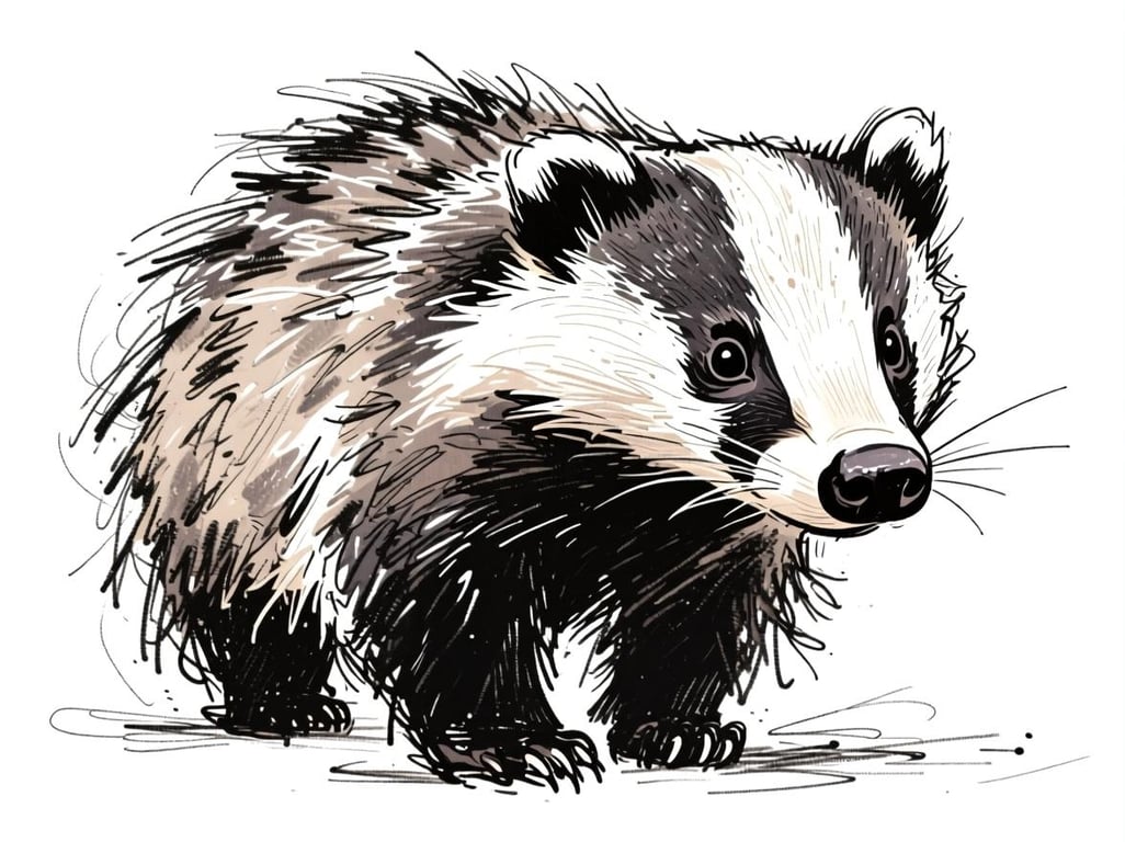 Badger Greeting Card A5 Size Blank Inside 
