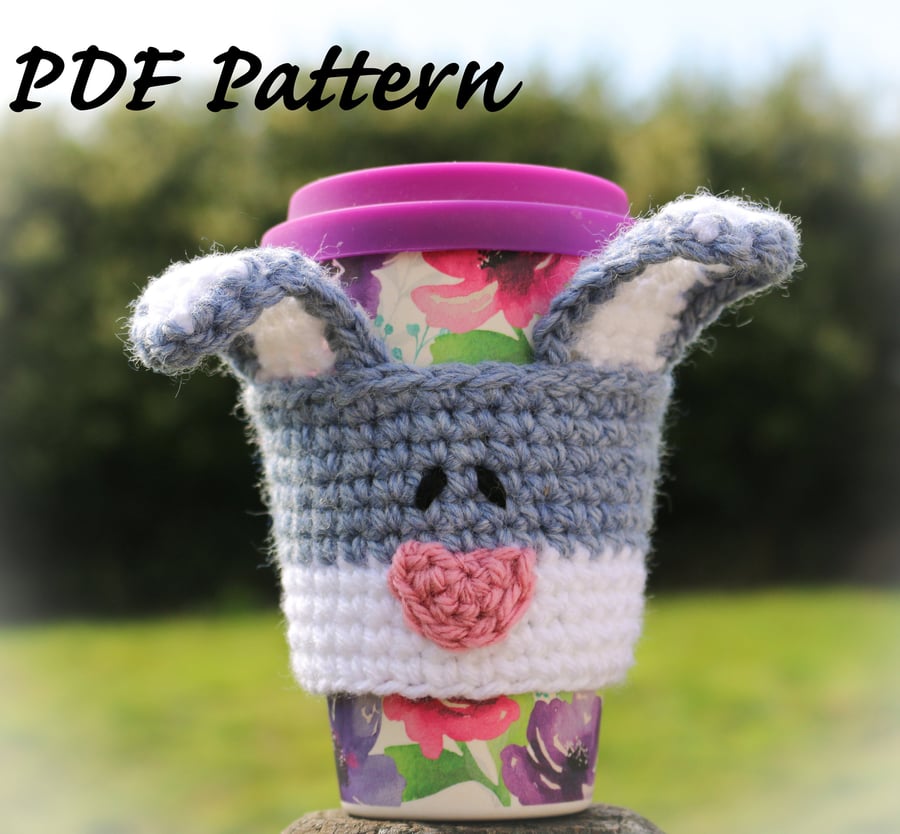 Rabbit Mug Cosy PDF Crochet Pattern