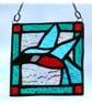 Kingfisher Framed Stained Glass Suncatcher Tile  - Image 1
