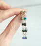 Long silver and hematite earrings - Image 2