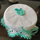 Crochet Apple Jam Jar Lid Cover
