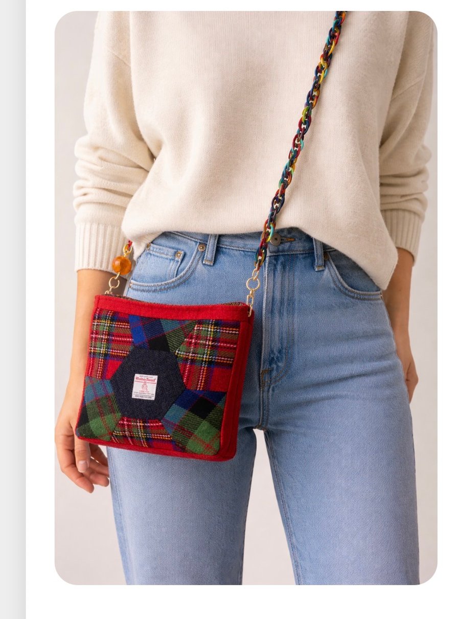 Harris Tweed Patchwork Crossbody Bag
