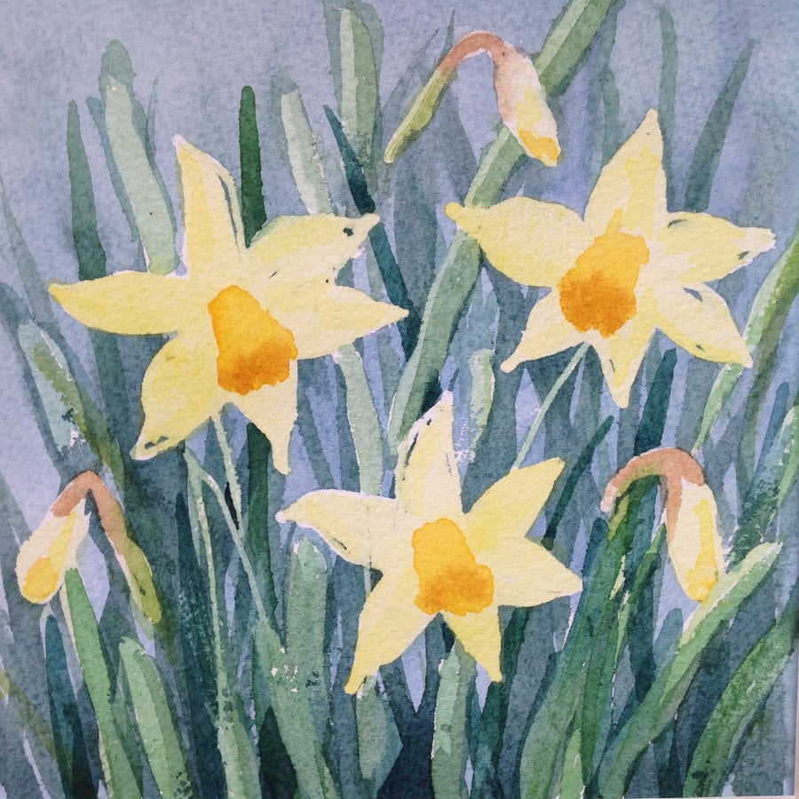 Spring Daffodils original watercolour