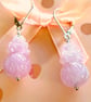 3D Rose Quartz Pineapple Sterling Silver Leverback Earrings