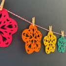 Summer Flower Papercut Garland (rainbow)