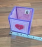 Medium container for office items - purple, pink pattern with heart charm - Image 5
