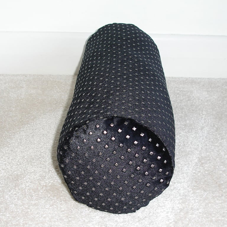 Black Velvet Bolster Cushion Cover Silver Diamonds 16" x 6" Round Cylinder 6x16