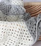 Granny Blanket, throw, grey and cream baby blanket or throw,  - Image 3