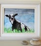 Cute Cow in Meadow. Original painting - Image 2