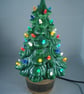 Ceramic Green Glittery Xmas Christmas Tree Table Lamp Light Ornament Decoration. - Image 5