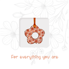 Mother's Day Orange and Floral Ceramic Card