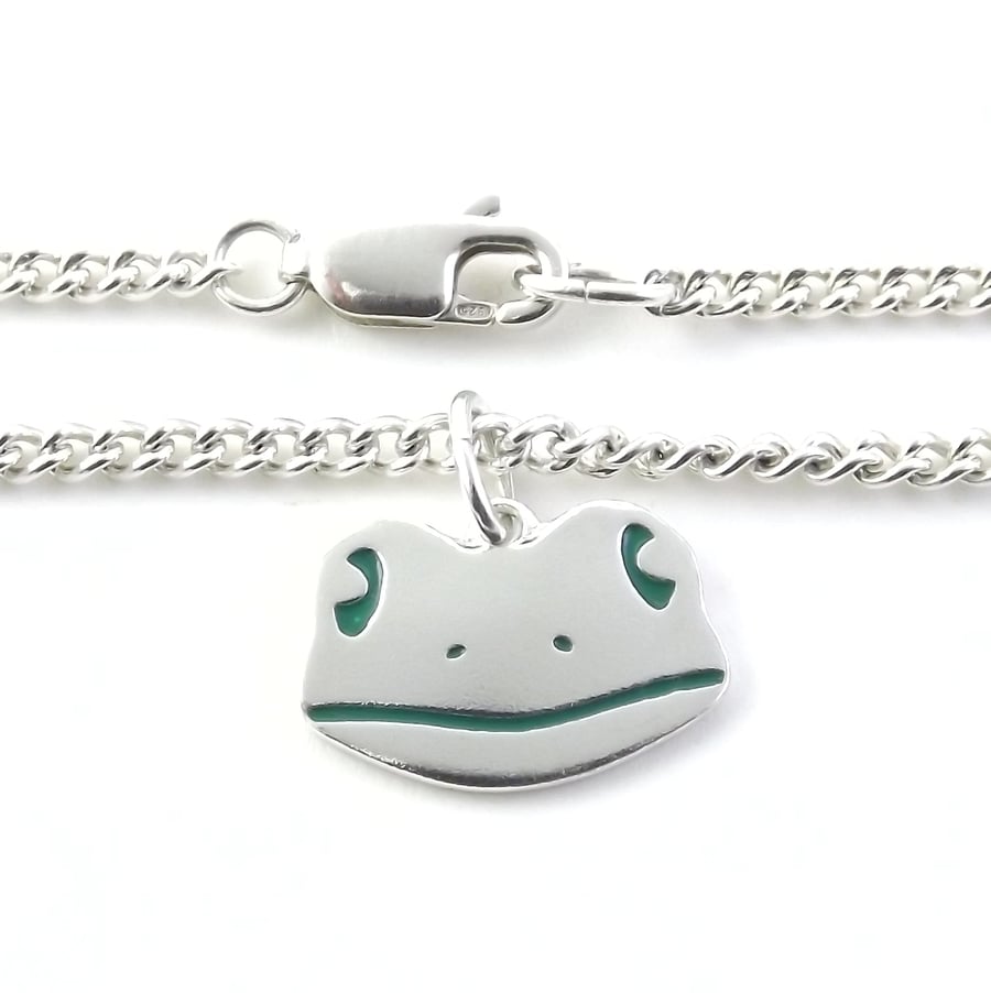 Frog Anklet, Silver Wildlife Jewellery, Gift for Her, Nature Anklet