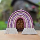Purple Rainbow Wall Hanging, Boho Macrame rainbow 