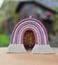 Purple Rainbow Wall Hanging, Boho Macrame rainbow 