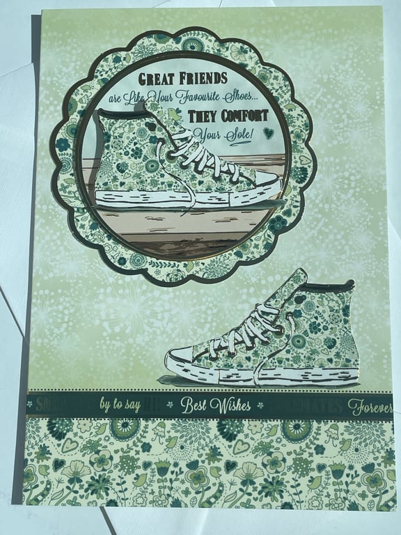 Solemates forever baseball boots in Paisley greetings card