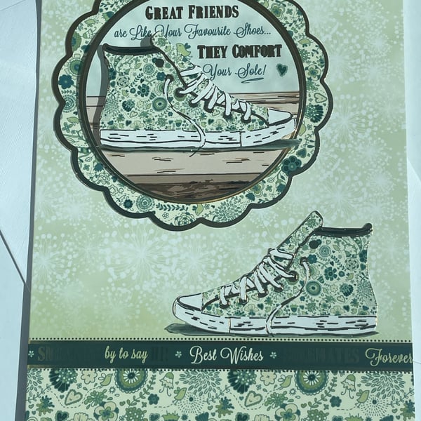 Solemates forever baseball boots in Paisley greetings card