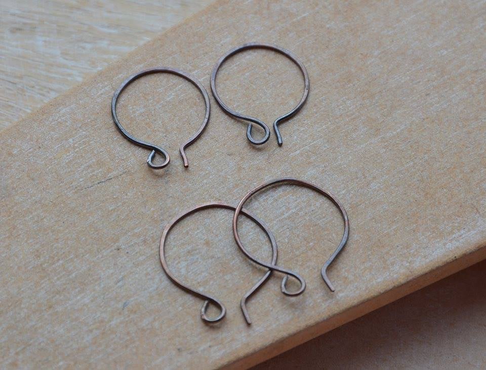 Handmade Aged Copper Earwires, Set of 3 Pairs