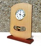 Ash & Sapele Wood Quartz Pendulum Clock - Handmade - Image 2