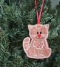 cat gingerbread pet keepsake hanging tree ornament - Image 2