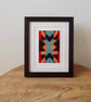 Framed Embroidery Wall Art Red, Orange, Turquoise and Black  - Image 1