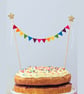 Felt Rainbow Cake Topper Bunting with Mini Equilateral Triangle Flags - Image 1