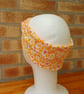 Head band orange pink floral viscose jersey turban style twist front hair band - Image 4