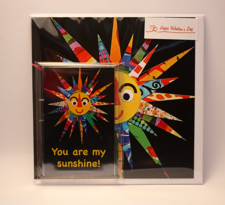 YOU ARE MY SUNSHINE VALENTINE'S CARD AND FRIDGE MAGNET GIFT