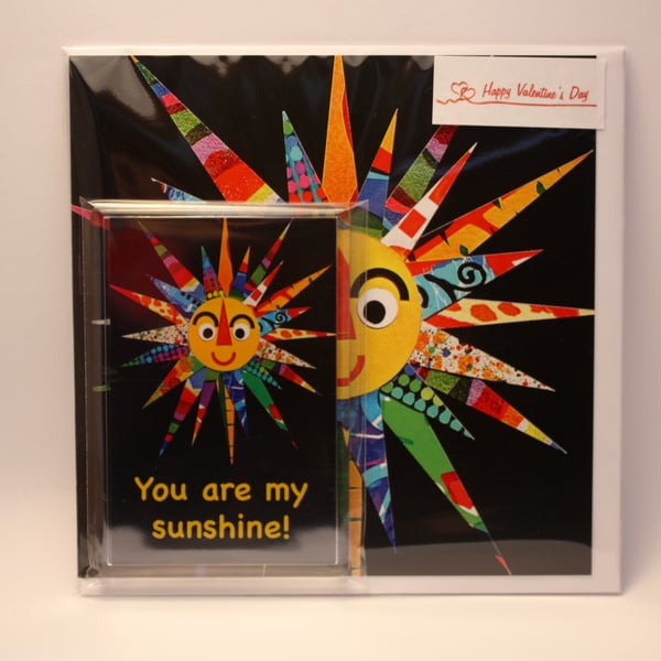 YOU ARE MY SUNSHINE VALENTINE'S CARD AND FRIDGE MAGNET GIFT