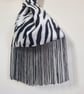  Animal print faux fur fabric Japanese Knot bag with 13cm black tassel trim  - Image 3