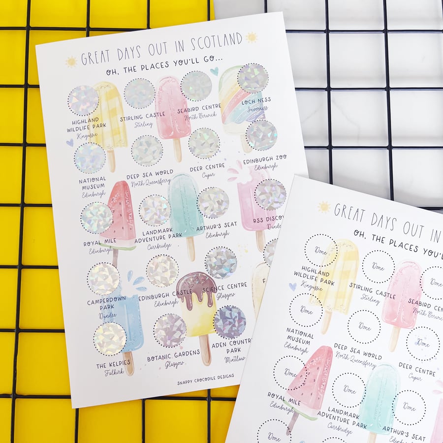 Scottish Days Out Scratch Off Print