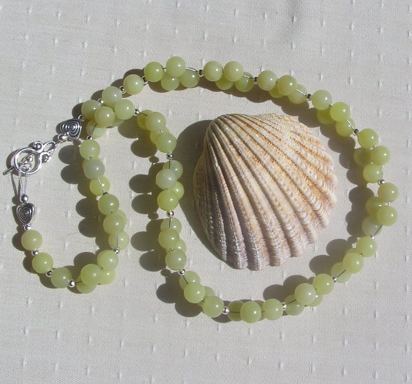 Lemon Jade Crystal Gemstone Beaded Statement Necklace "Annis"